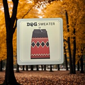 Black and Red Argyle Dog Sweater